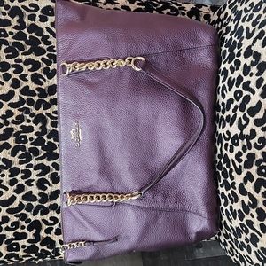 Plum Coach Tote bag with Gold accents
